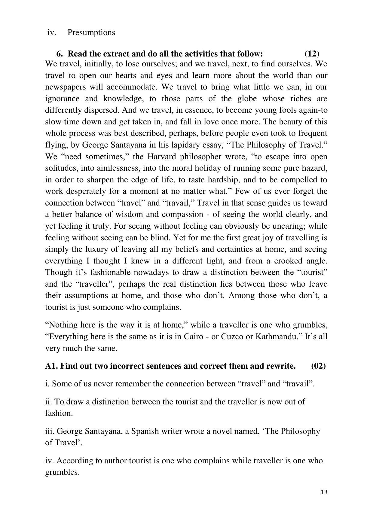 Maharashtra Board Class 12 English - First Language (Medium ENGLISH) 2023 Question Bank - Page 13