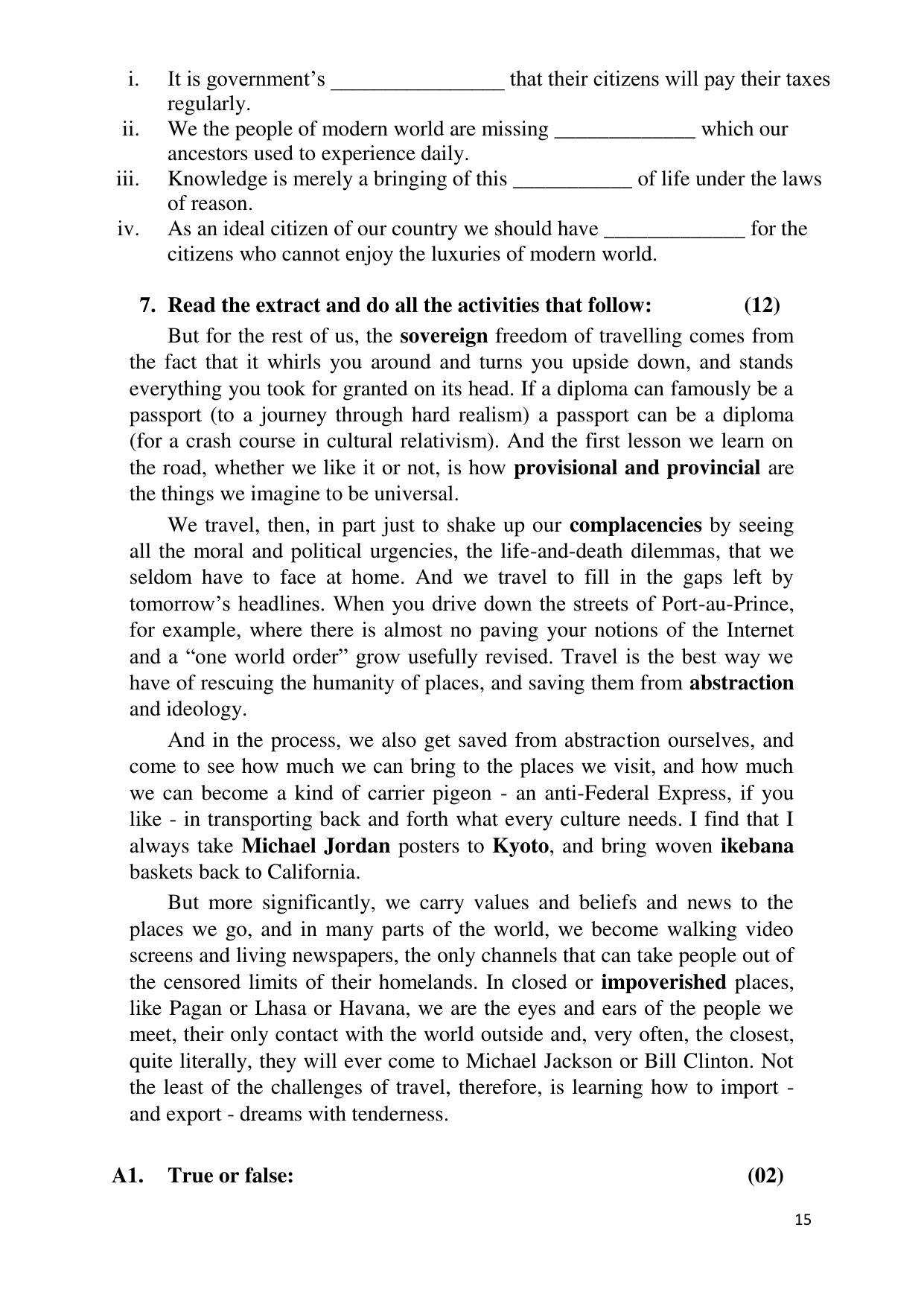 Maharashtra Board Class 12 English - First Language (Medium ENGLISH) 2023 Question Bank - Page 15