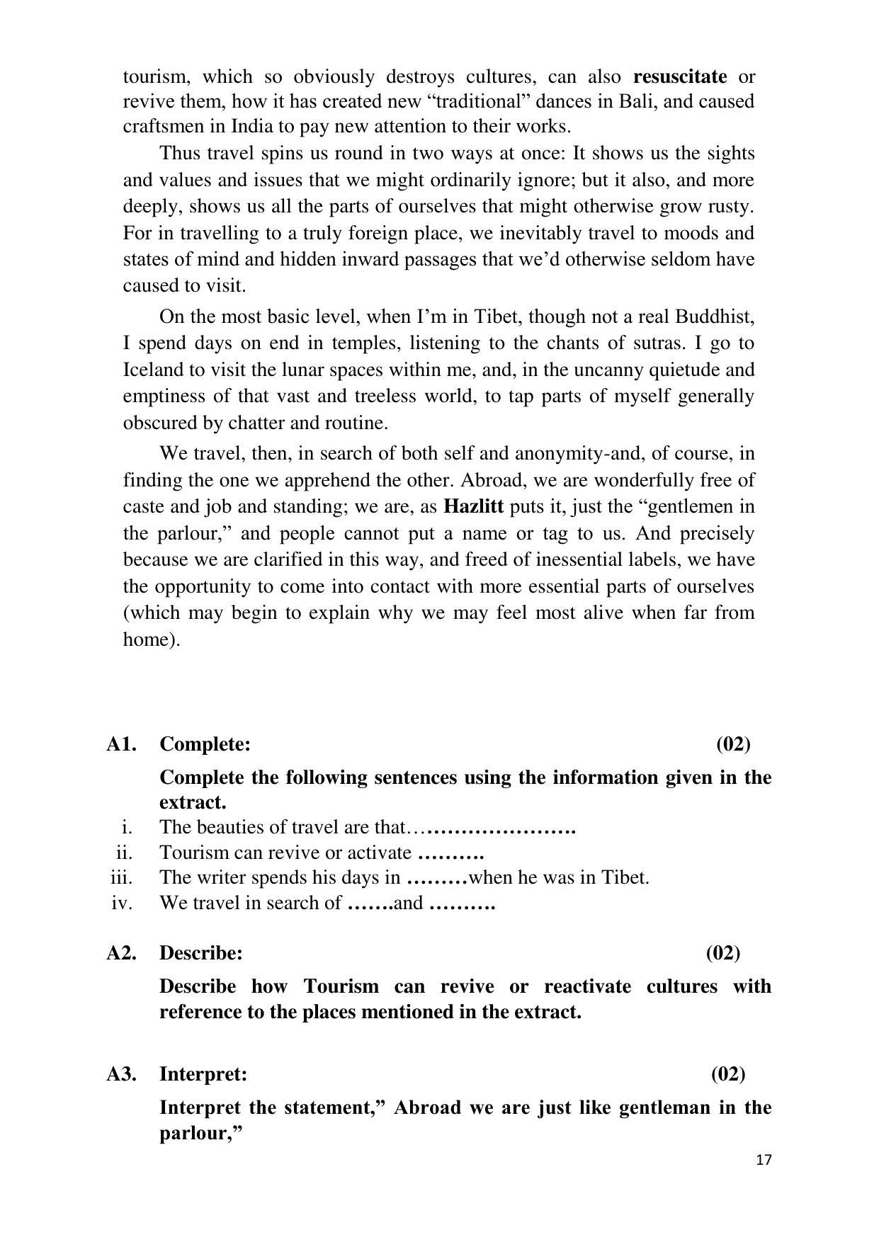 Maharashtra Board Class 12 English - First Language (Medium ENGLISH) 2023 Question Bank - Page 17