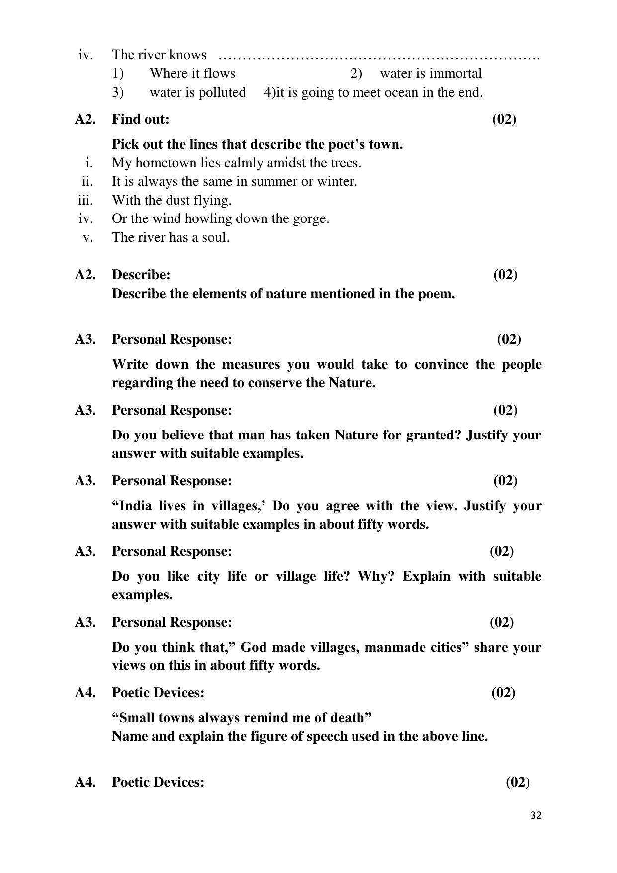 Maharashtra Board Class 12 English - First Language (Medium ENGLISH) 2023 Question Bank - Page 32