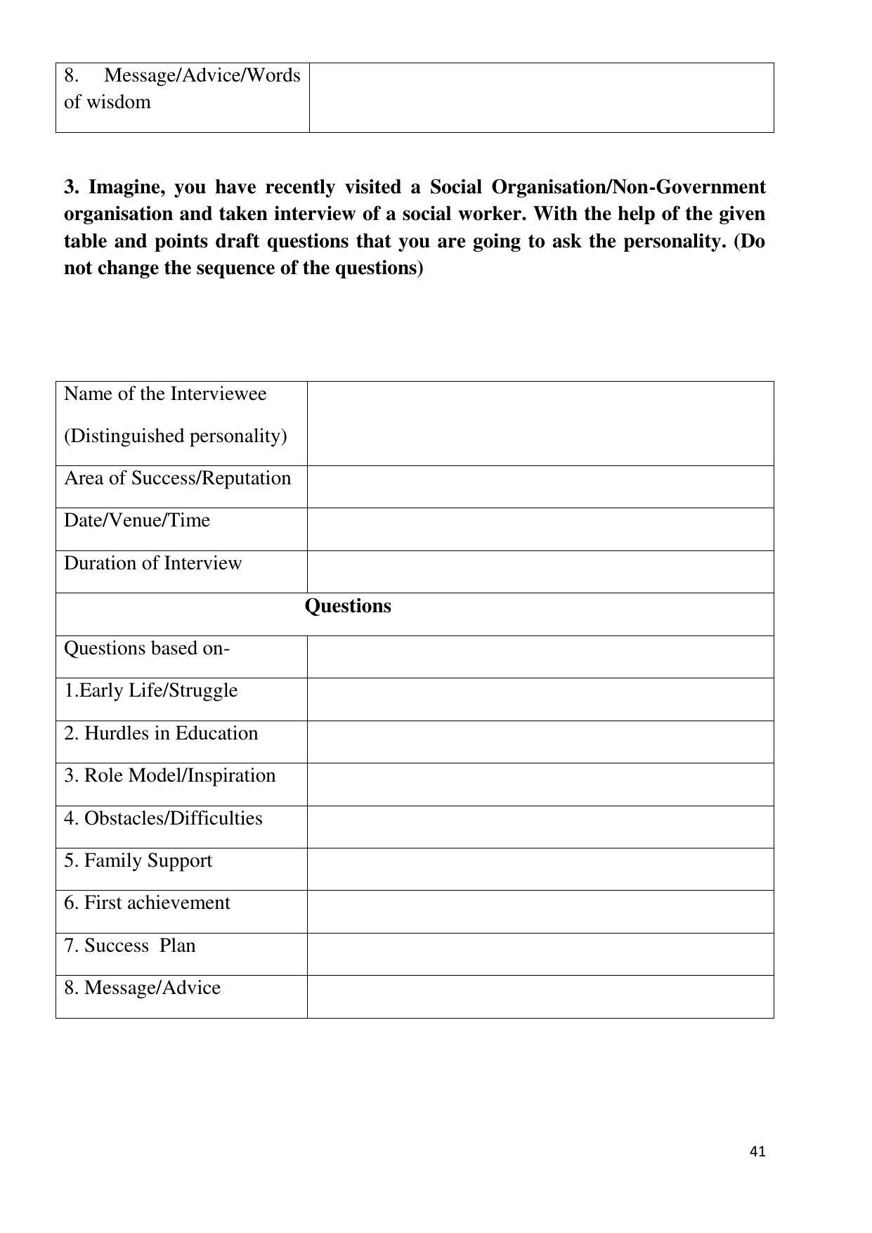 Maharashtra Board Class 12 English - First Language (Medium ENGLISH) 2023 Question Bank - Page 41