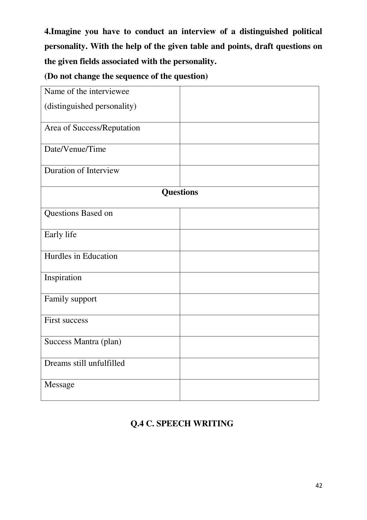 Maharashtra Board Class 12 English - First Language (Medium ENGLISH) 2023 Question Bank - Page 42