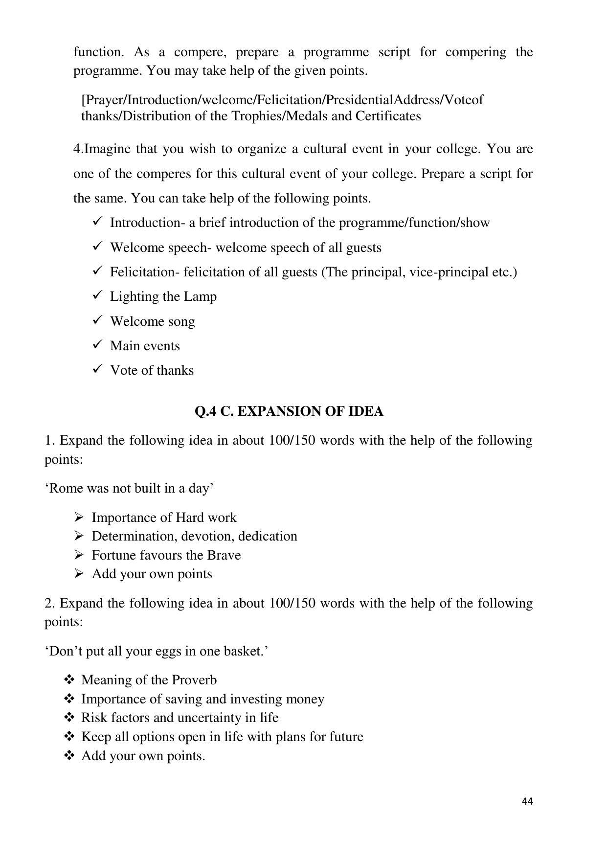 Maharashtra Board Class 12 English - First Language (Medium ENGLISH) 2023 Question Bank - Page 44
