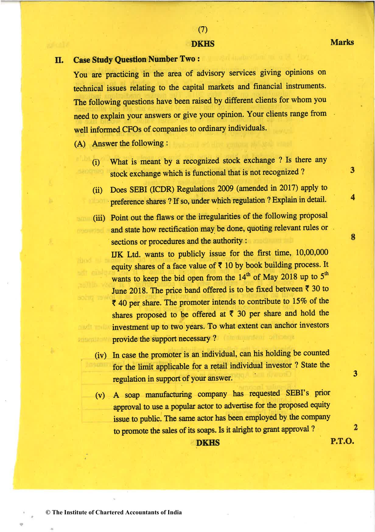 CA Final May 2018 Question Paper - Paper 6B – Financial Services and Capital Markets - Page 7