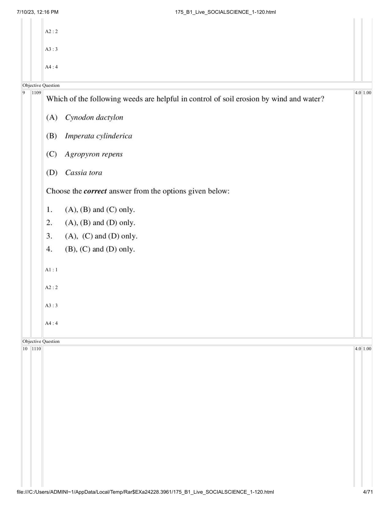 ICAR AIEEA PG 2023 SOCIAL SCIENCES Question Paper - Page 4
