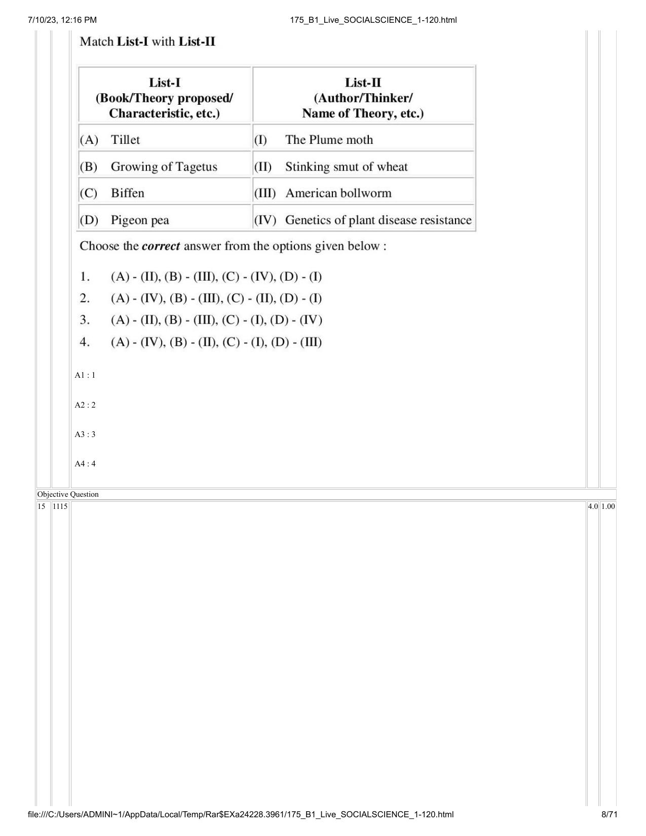 ICAR AIEEA PG 2023 SOCIAL SCIENCES Question Paper - Page 8