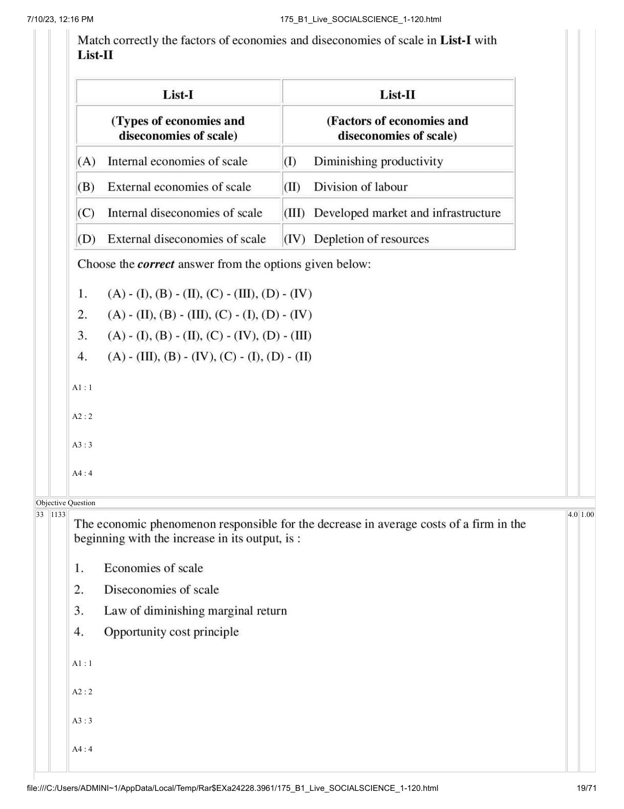 ICAR AIEEA PG 2023 SOCIAL SCIENCES Question Paper - Page 19