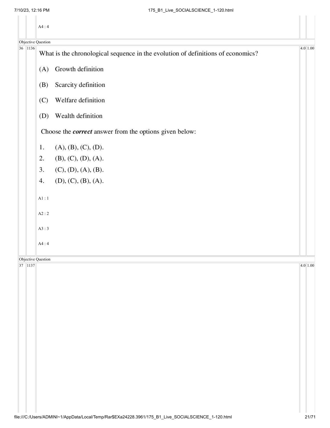 ICAR AIEEA PG 2023 SOCIAL SCIENCES Question Paper - Page 21