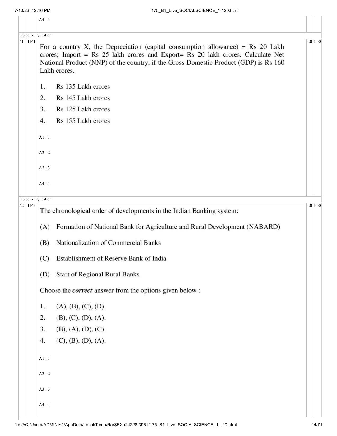 ICAR AIEEA PG 2023 SOCIAL SCIENCES Question Paper - Page 24