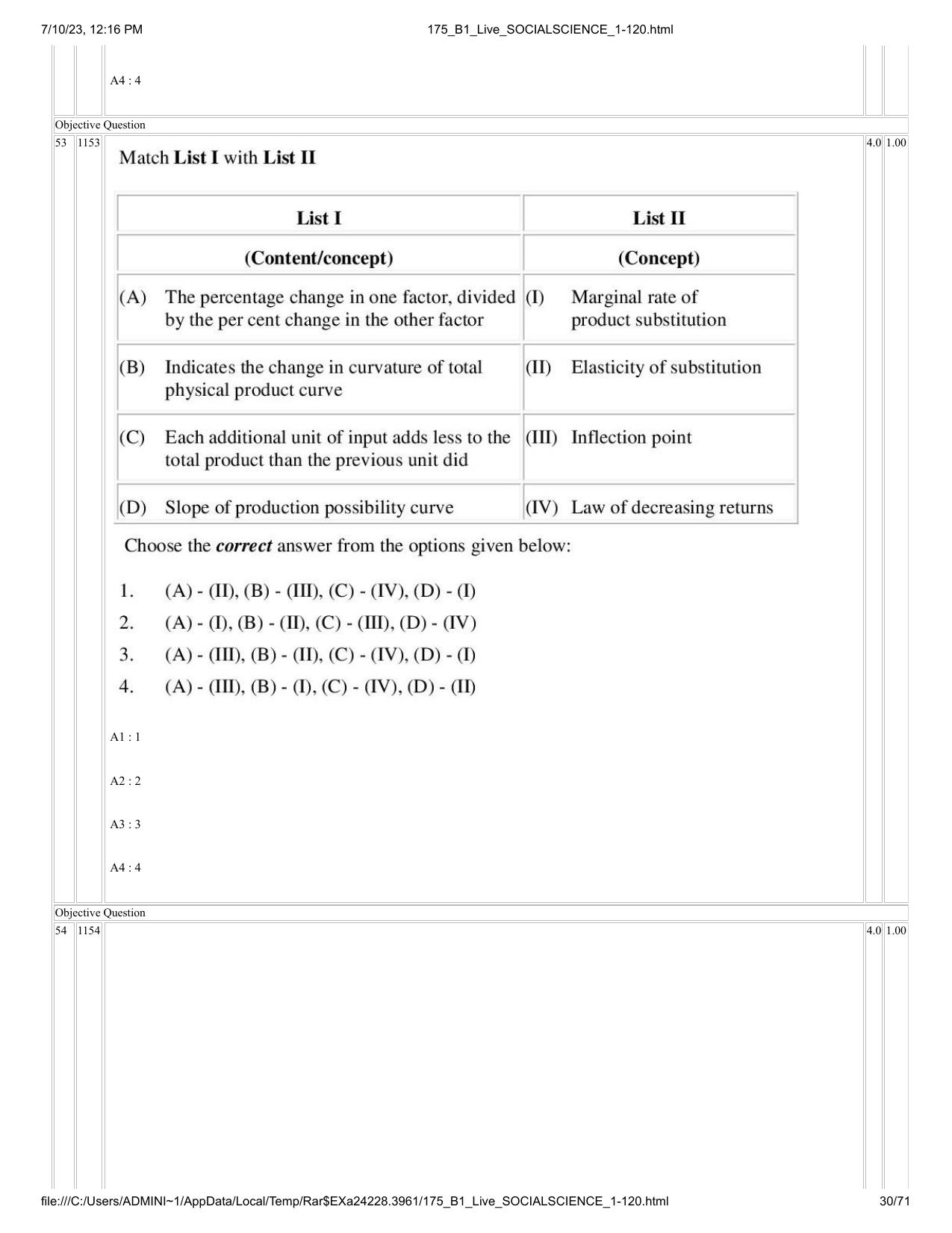 ICAR AIEEA PG 2023 SOCIAL SCIENCES Question Paper - Page 30