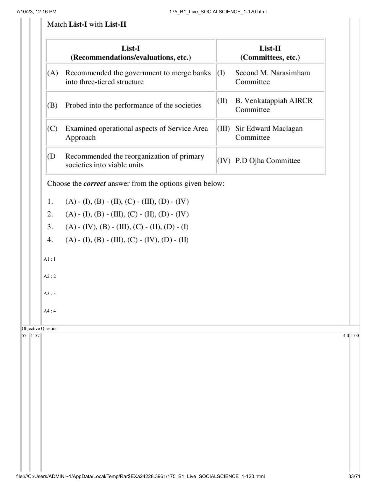 ICAR AIEEA PG 2023 SOCIAL SCIENCES Question Paper - Page 33