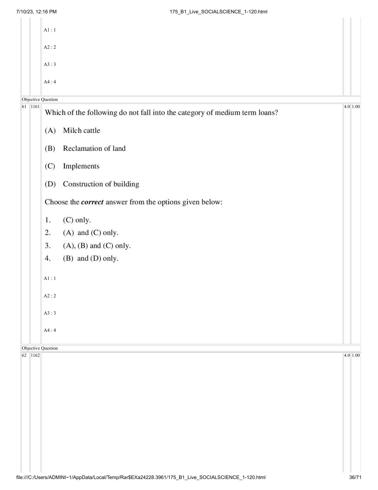 ICAR AIEEA PG 2023 SOCIAL SCIENCES Question Paper - Page 36