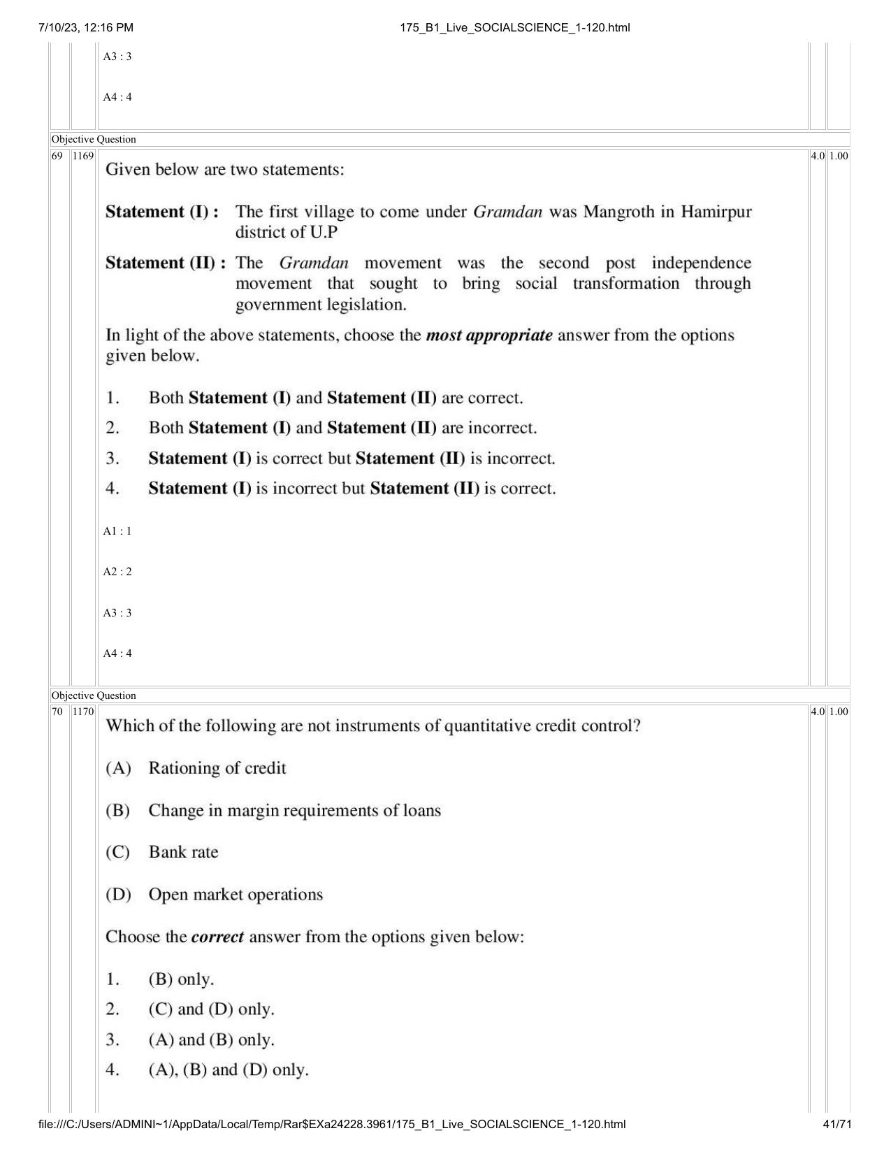 ICAR AIEEA PG 2023 SOCIAL SCIENCES Question Paper - Page 41