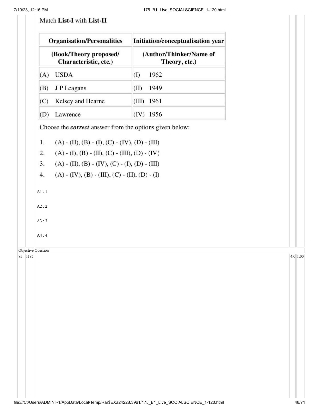 ICAR AIEEA PG 2023 SOCIAL SCIENCES Question Paper - Page 48