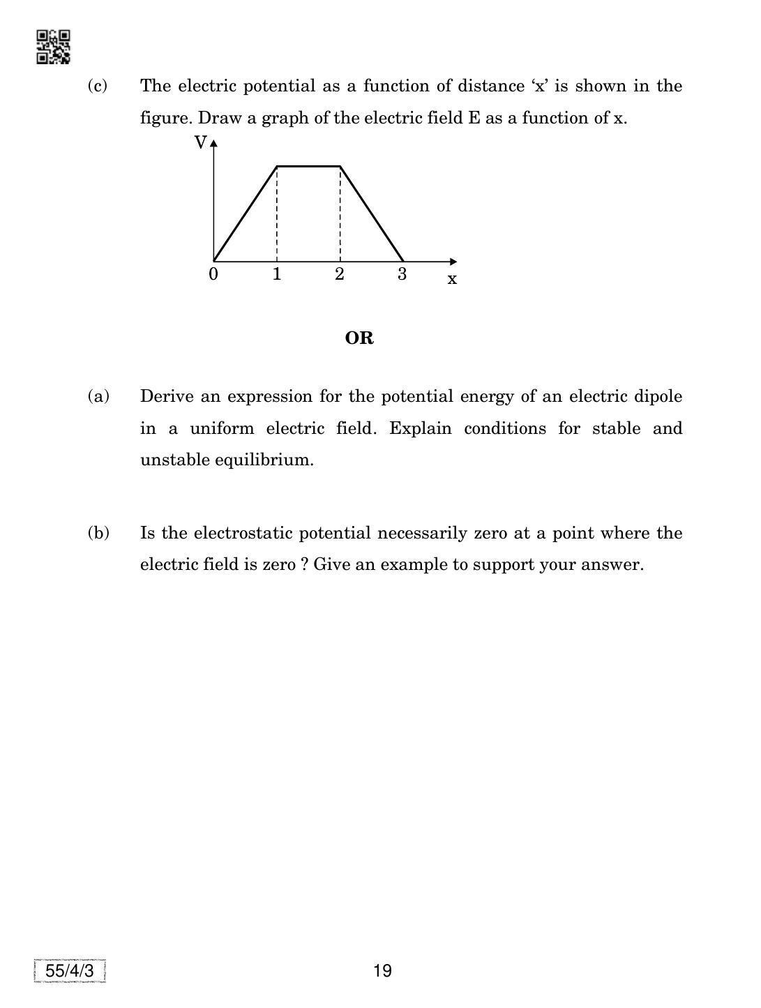 CBSE Class 12 55-4-3 Physics 2019 Question Paper - Page 19
