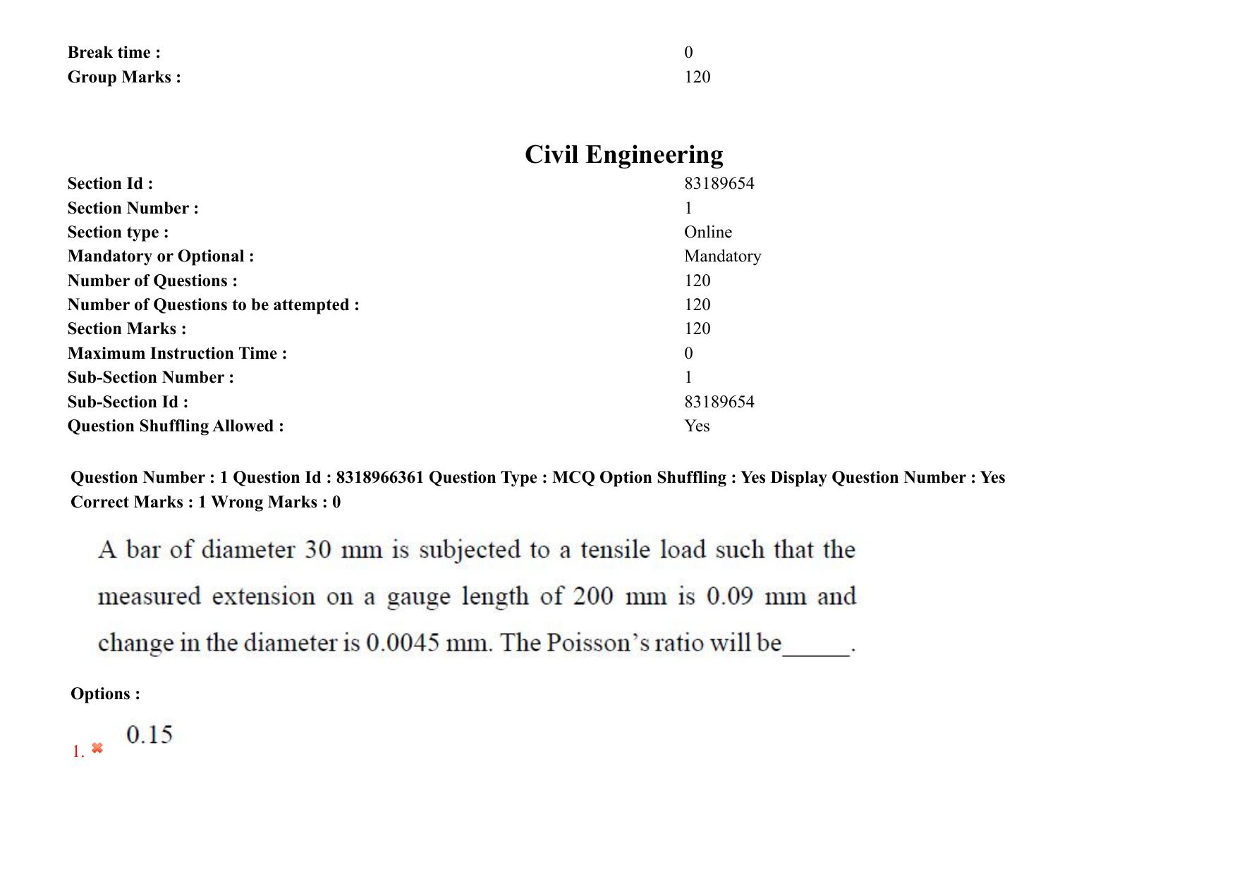 AP PGCET 2025 Civil Engineering Paper with Answer Key - Page 2
