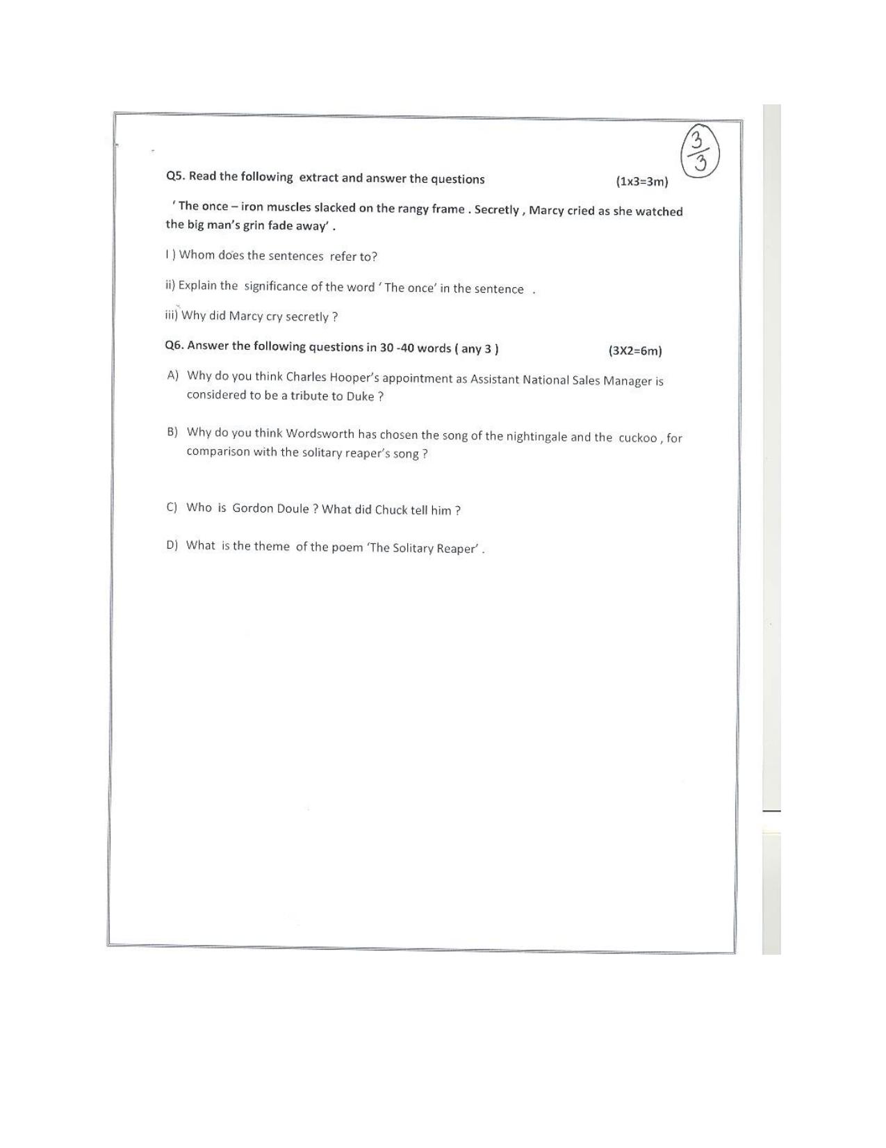 CBSE Worksheets for Class 9 English Assignment 6 - Page 3