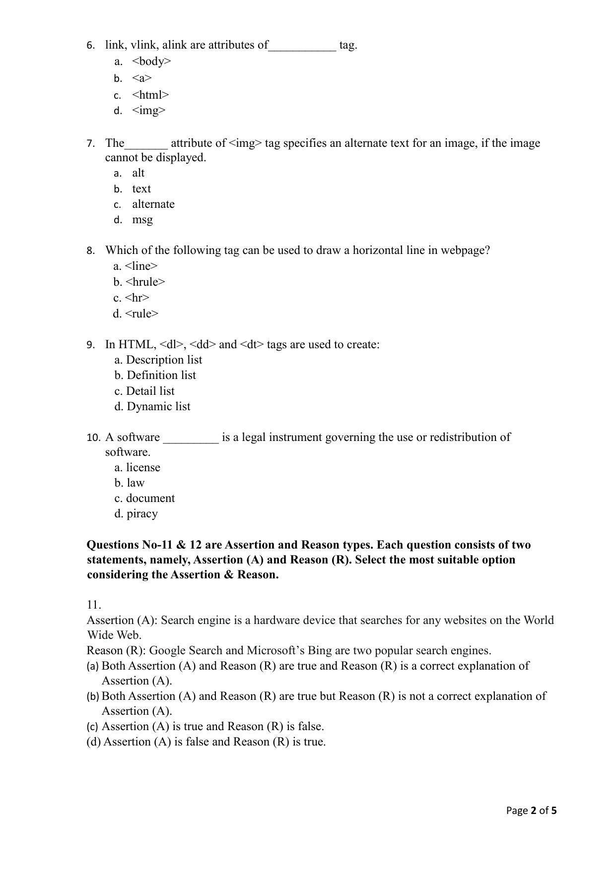 Cbse class 10 computer application sample paper 2024 indcareer docs