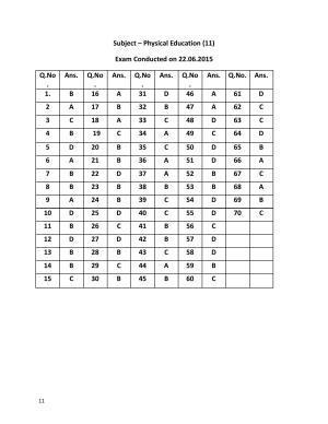 URATPG PHYSICAL EDUCATION 2015 Answer Key