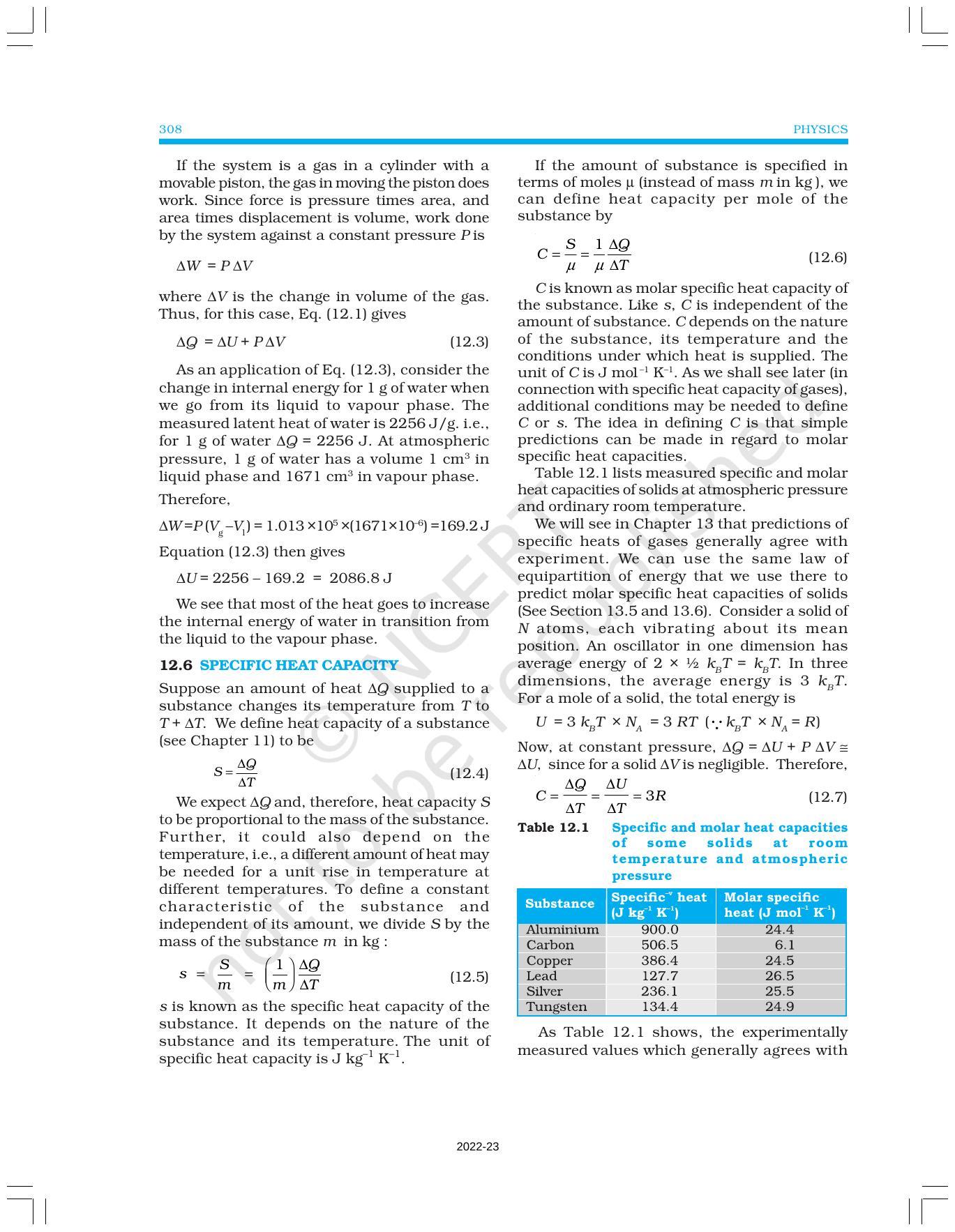 NCERT Book for Class 11 Physics Chapter 12 Thermodynamics - Page 6
