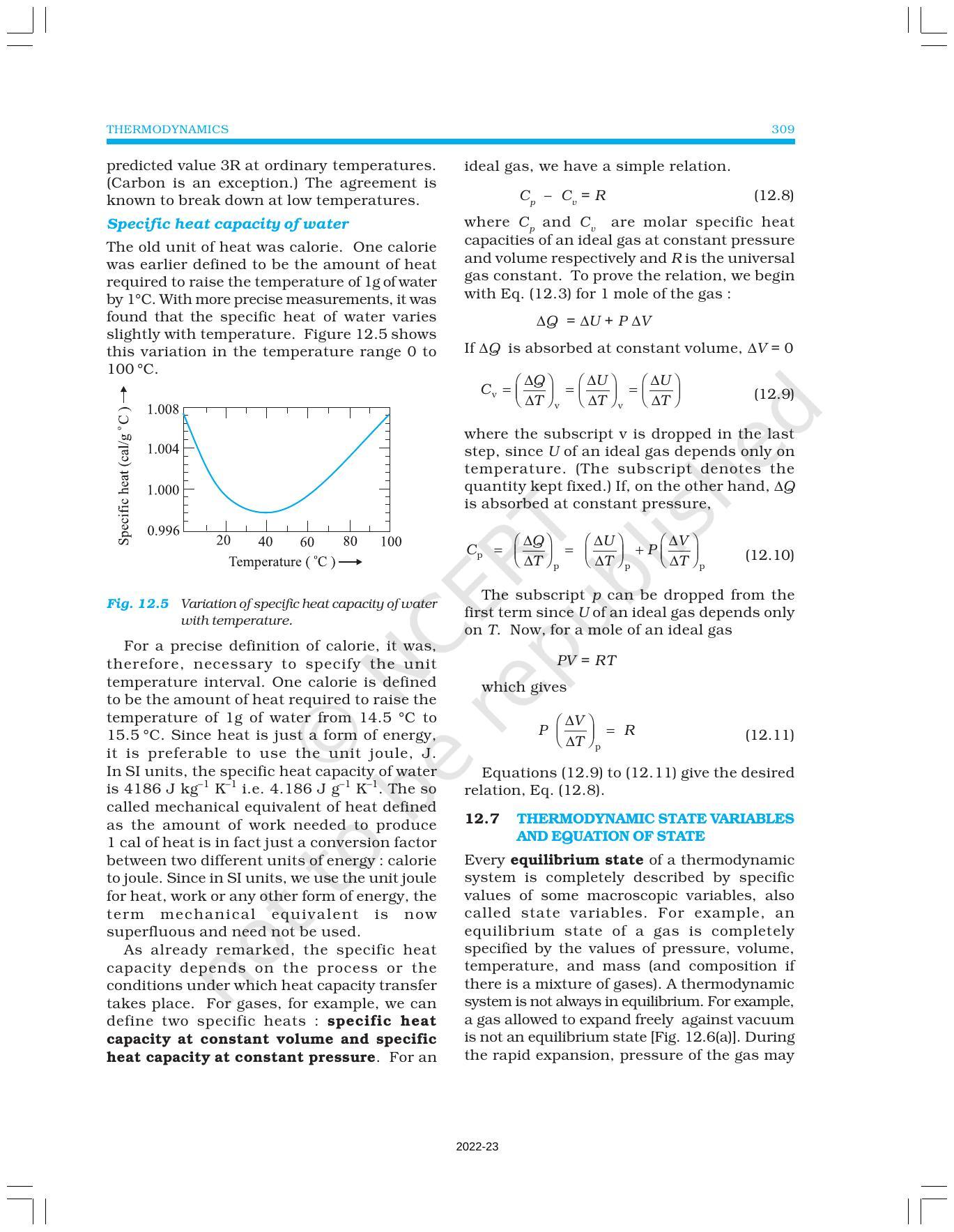NCERT Book for Class 11 Physics Chapter 12 Thermodynamics - Page 7