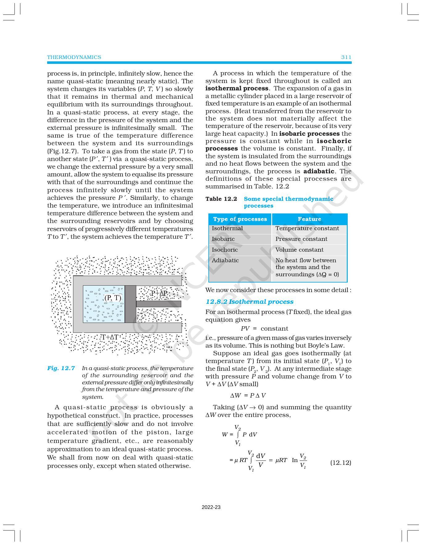 NCERT Book for Class 11 Physics Chapter 12 Thermodynamics - Page 9