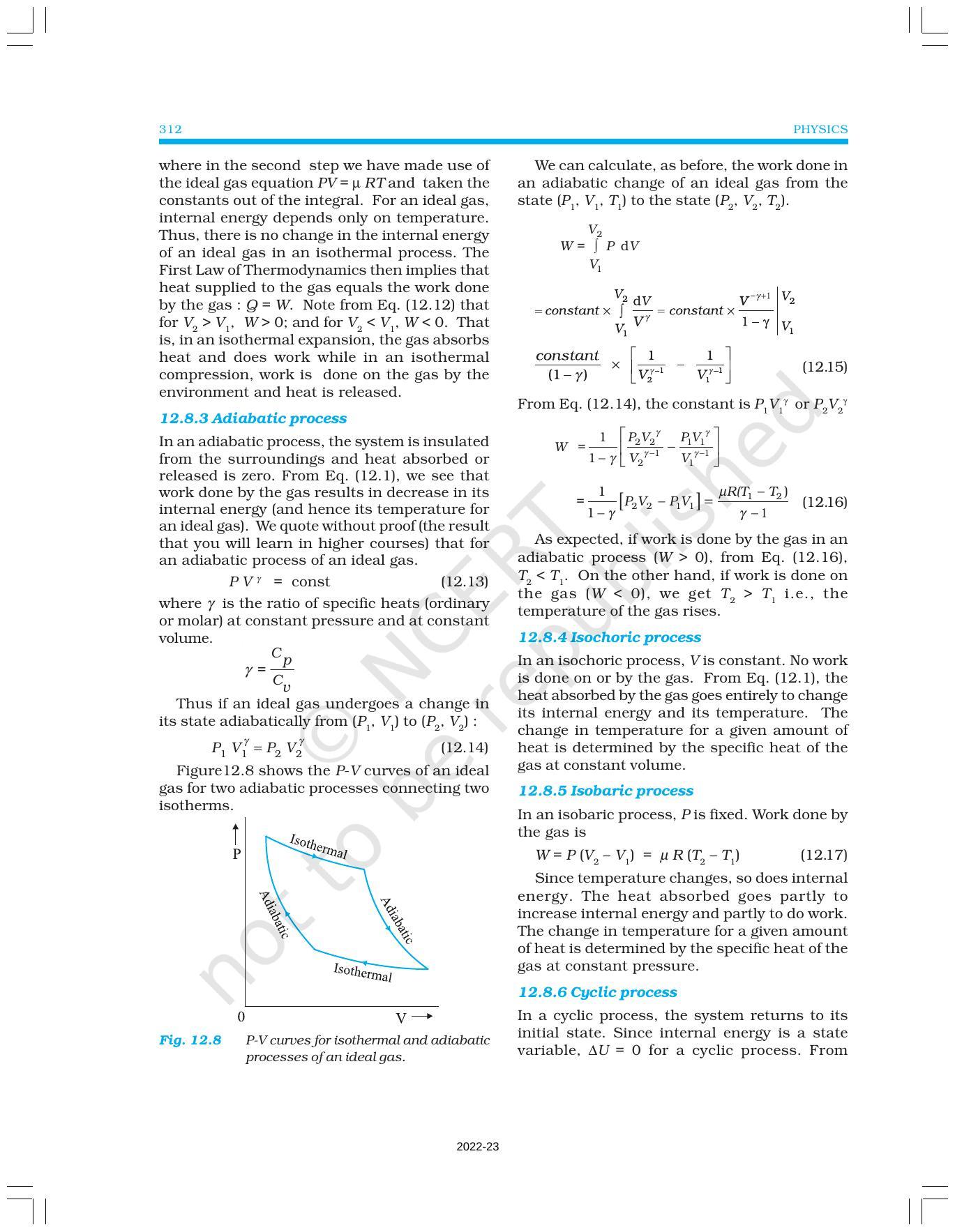 NCERT Book for Class 11 Physics Chapter 12 Thermodynamics - Page 10