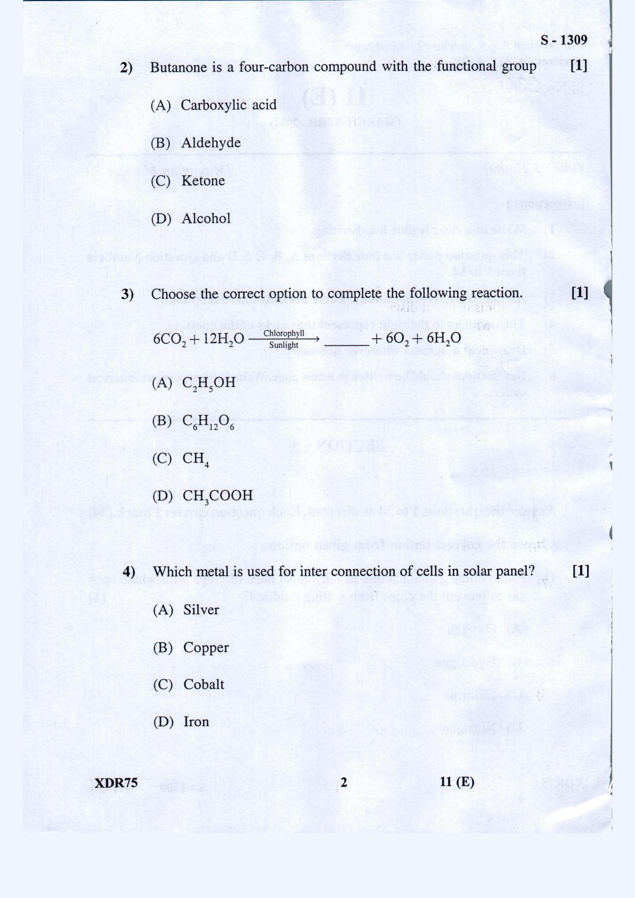 Gujarat Board Class 10th Science Eng.Med March-April 2022 Question Paper - Page 2