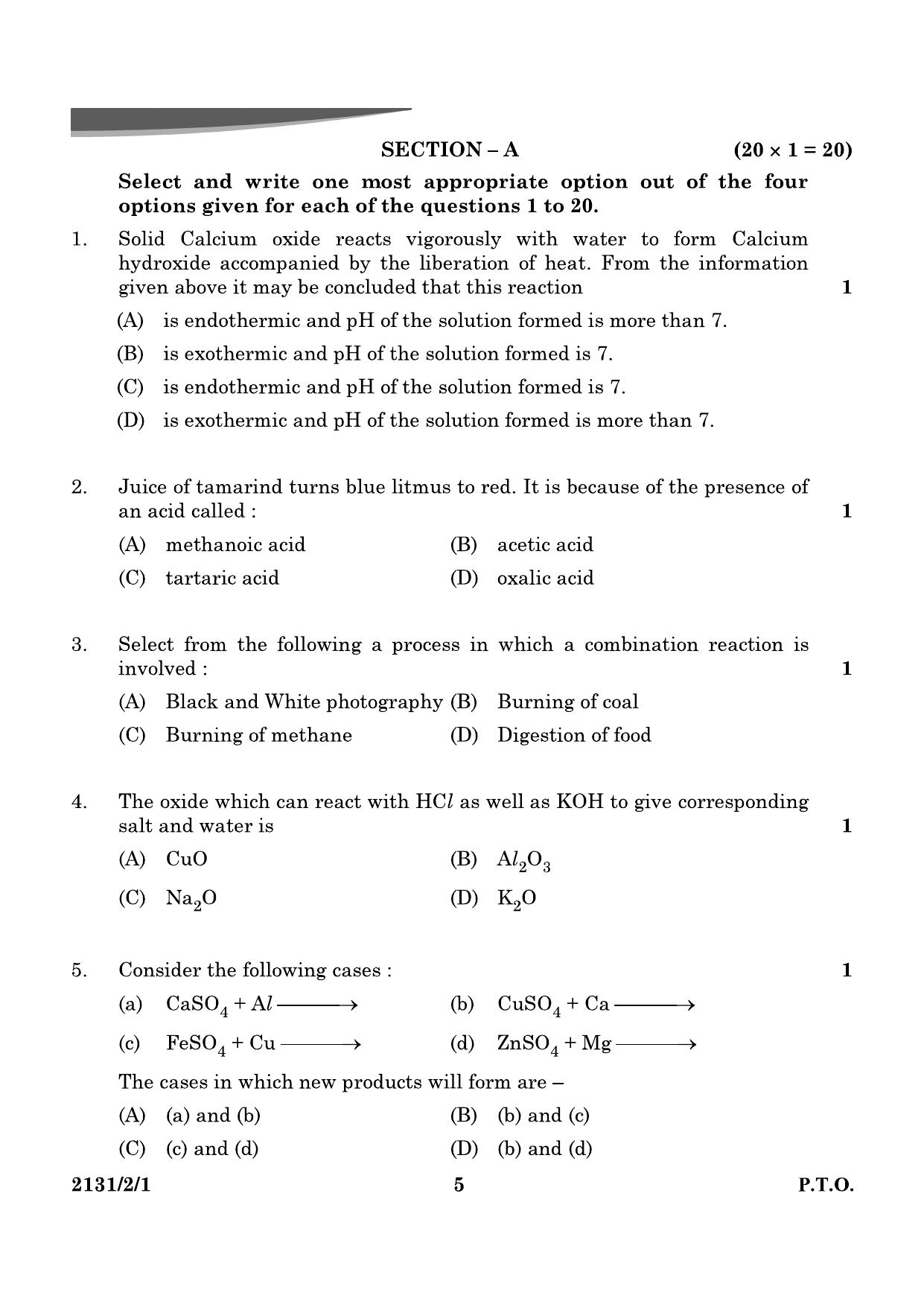 CBSE Class 10 31-2-1 Science 2024 Question Paper - Page 5