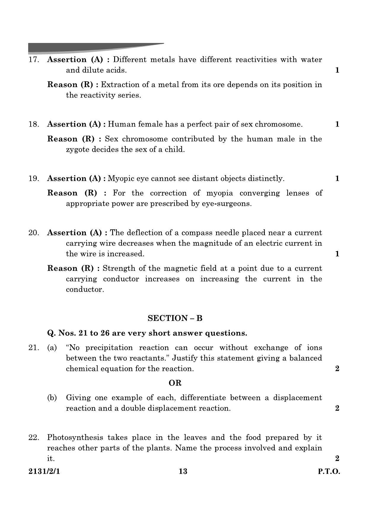 CBSE Class 10 31-2-1 Science 2024 Question Paper - Page 13