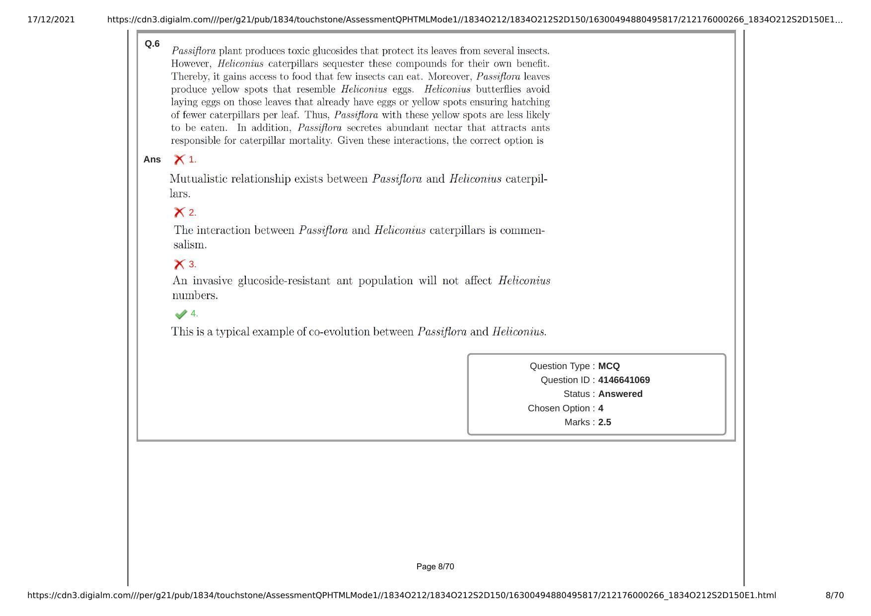 NEST Session II 2021 Question Paper - Page 8