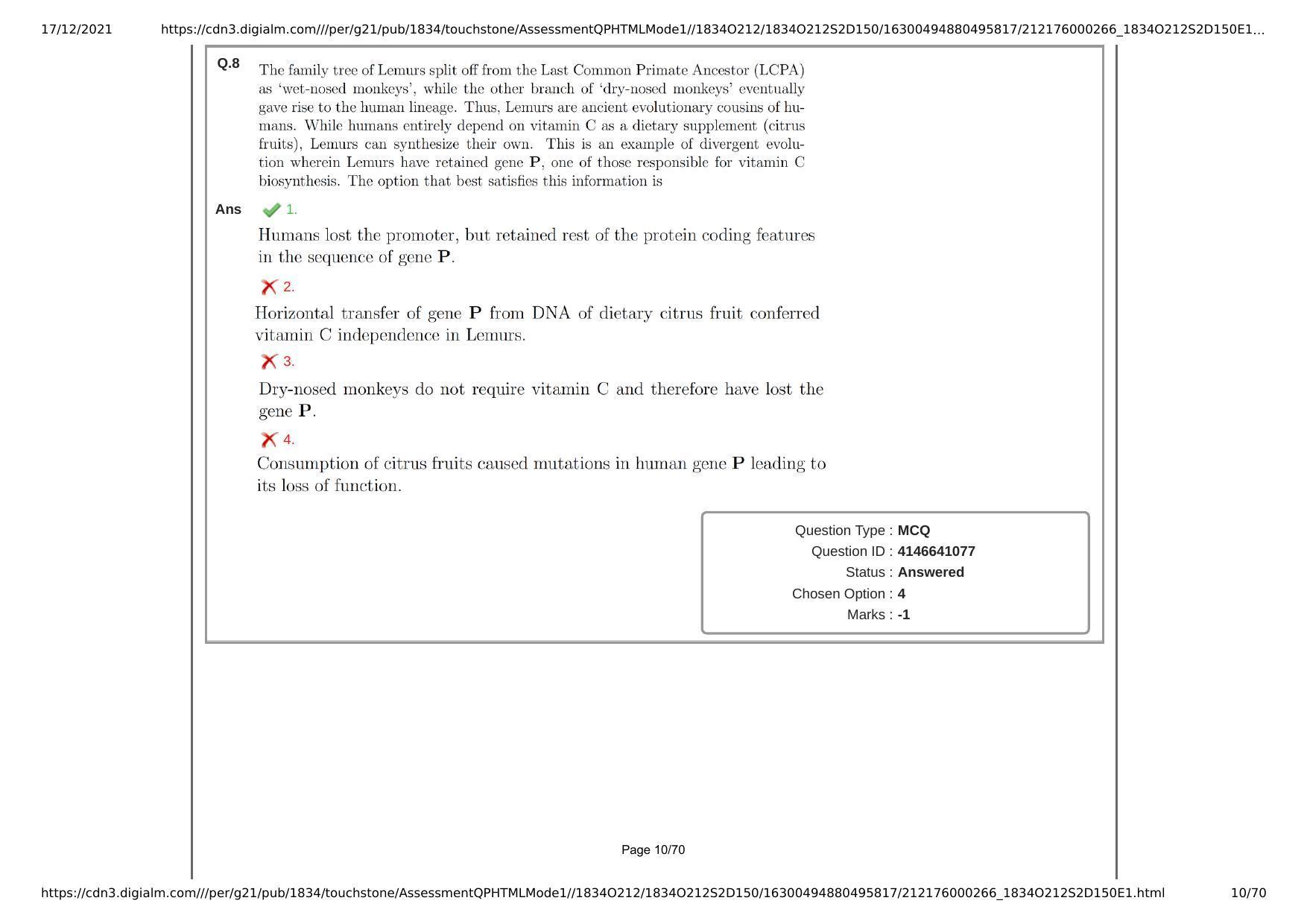 NEST Session II 2021 Question Paper - Page 10