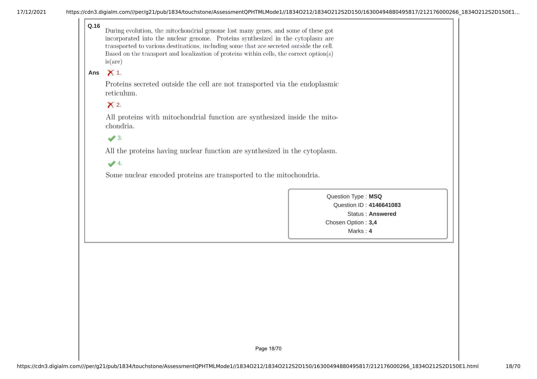 NEST Session II 2021 Question Paper - Page 18