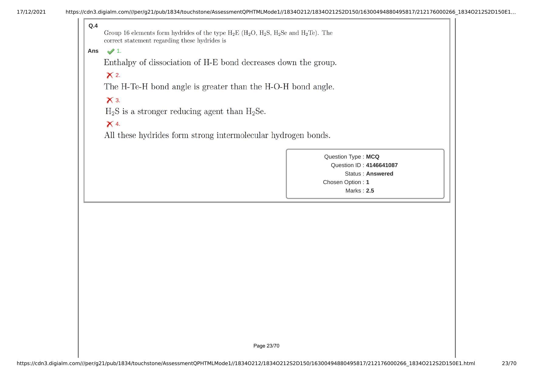 NEST Session II 2021 Question Paper - Page 23