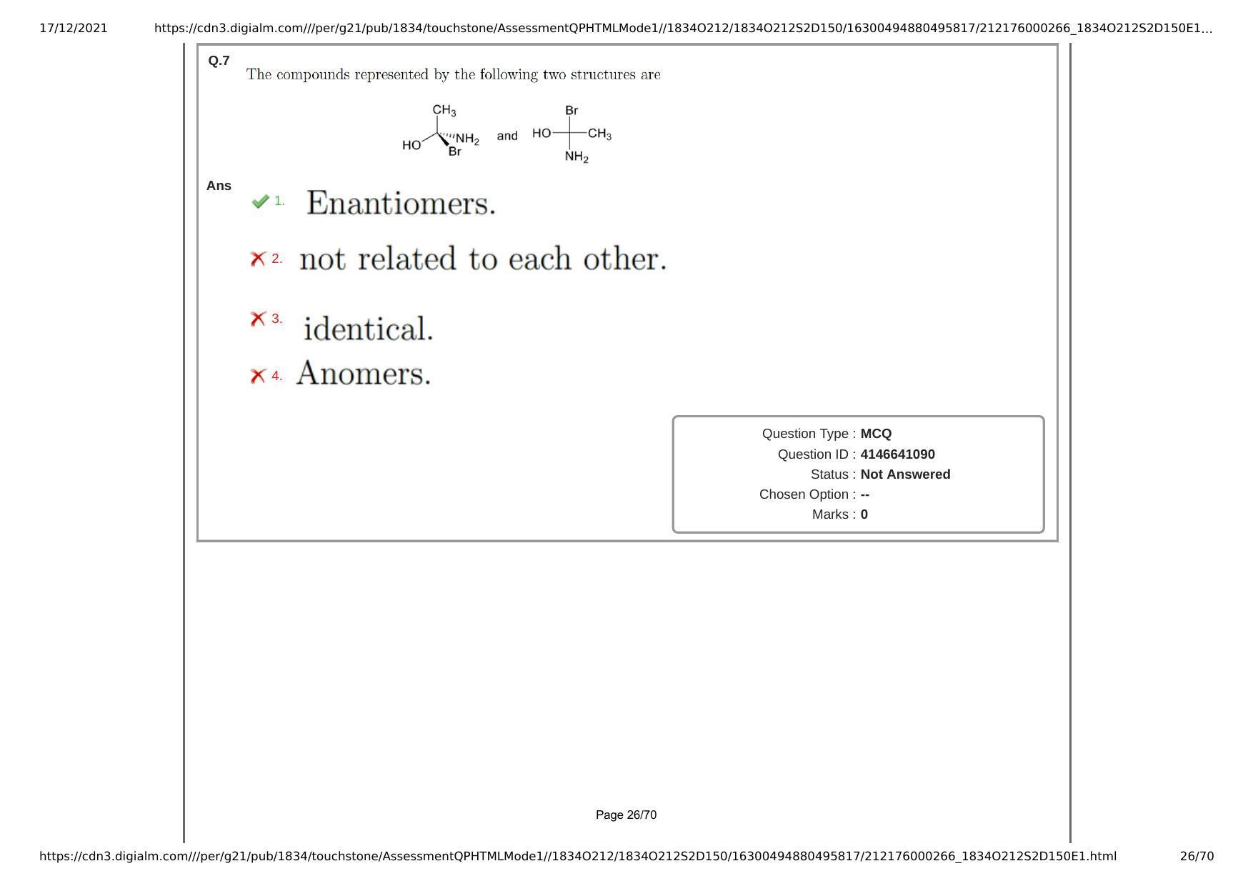 NEST Session II 2021 Question Paper - Page 26