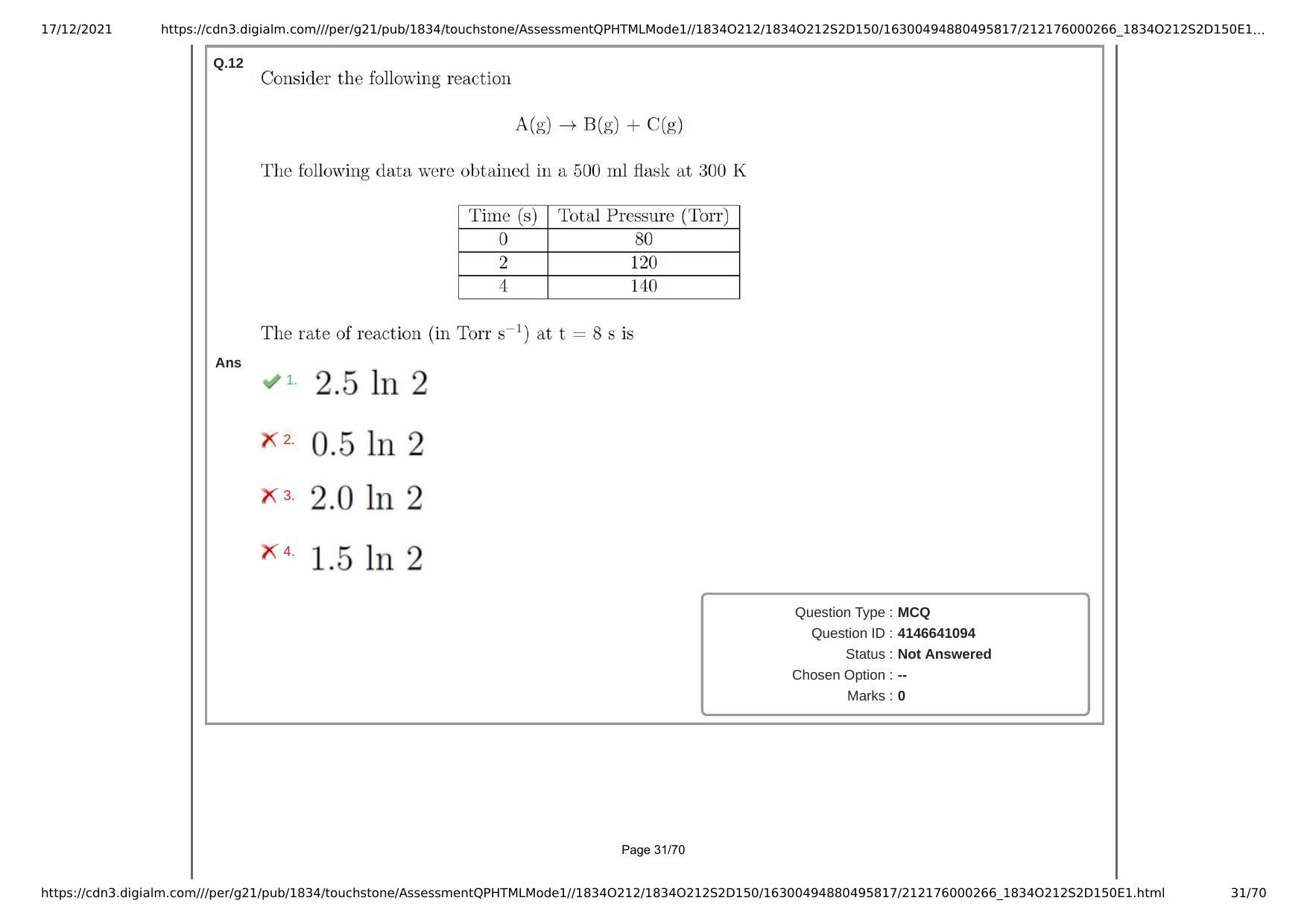 NEST Session II 2021 Question Paper - Page 31
