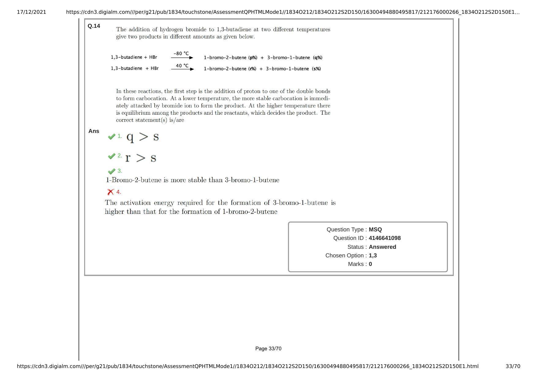 NEST Session II 2021 Question Paper - Page 33