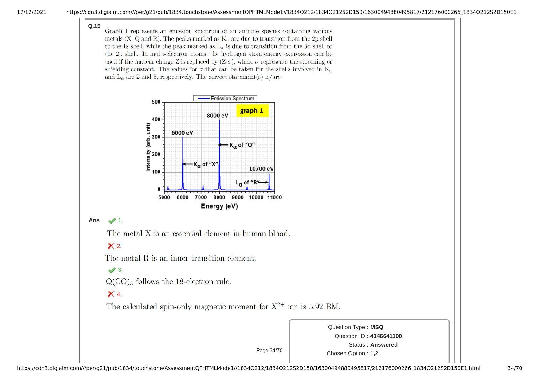NEST Session II 2021 Question Paper - Page 34