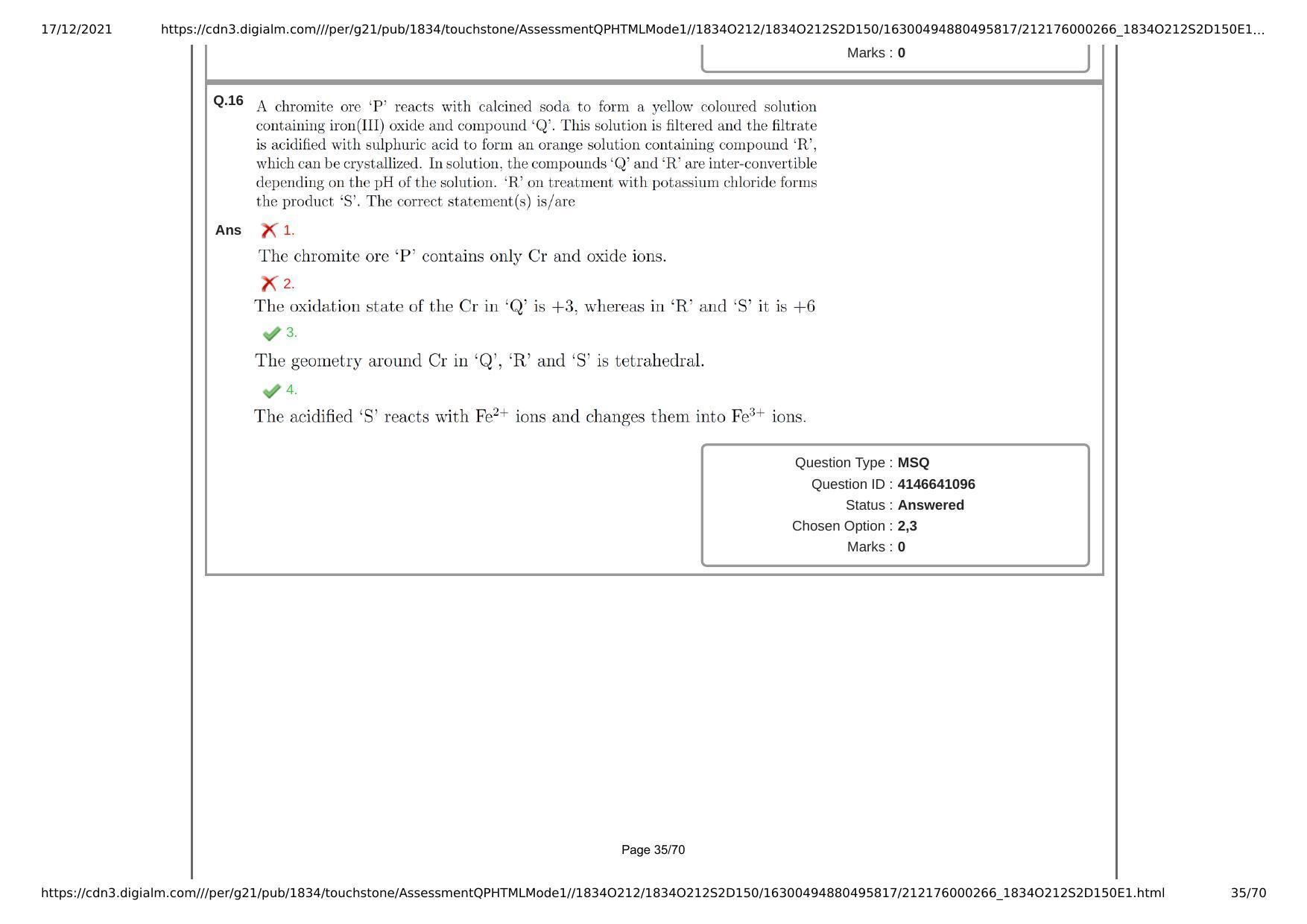 NEST Session II 2021 Question Paper - Page 35