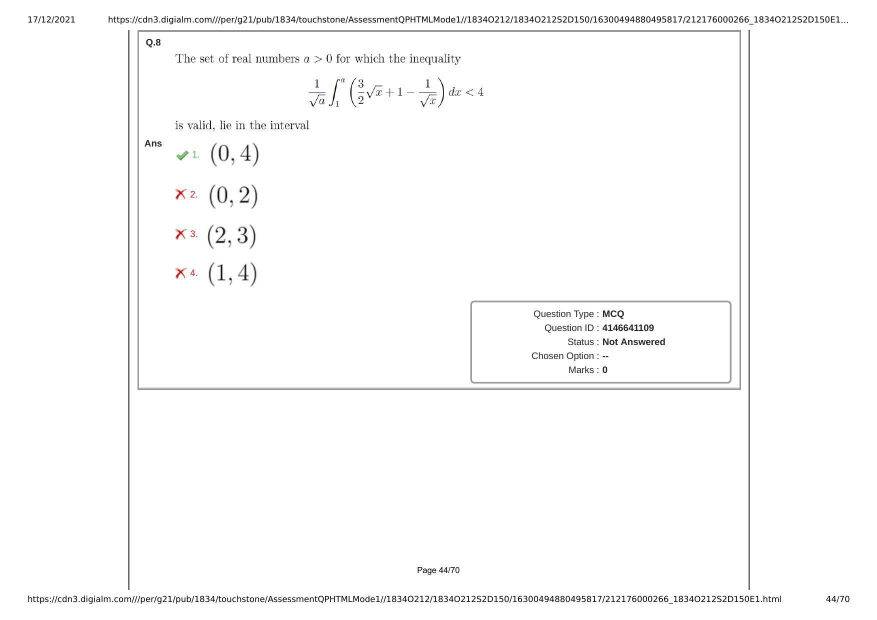 NEST Session II 2021 Question Paper - Page 44