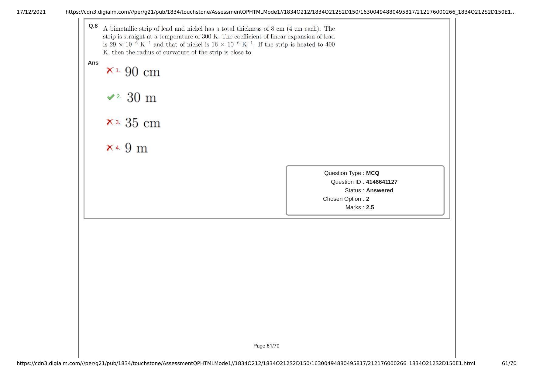 NEST Session II 2021 Question Paper - Page 61