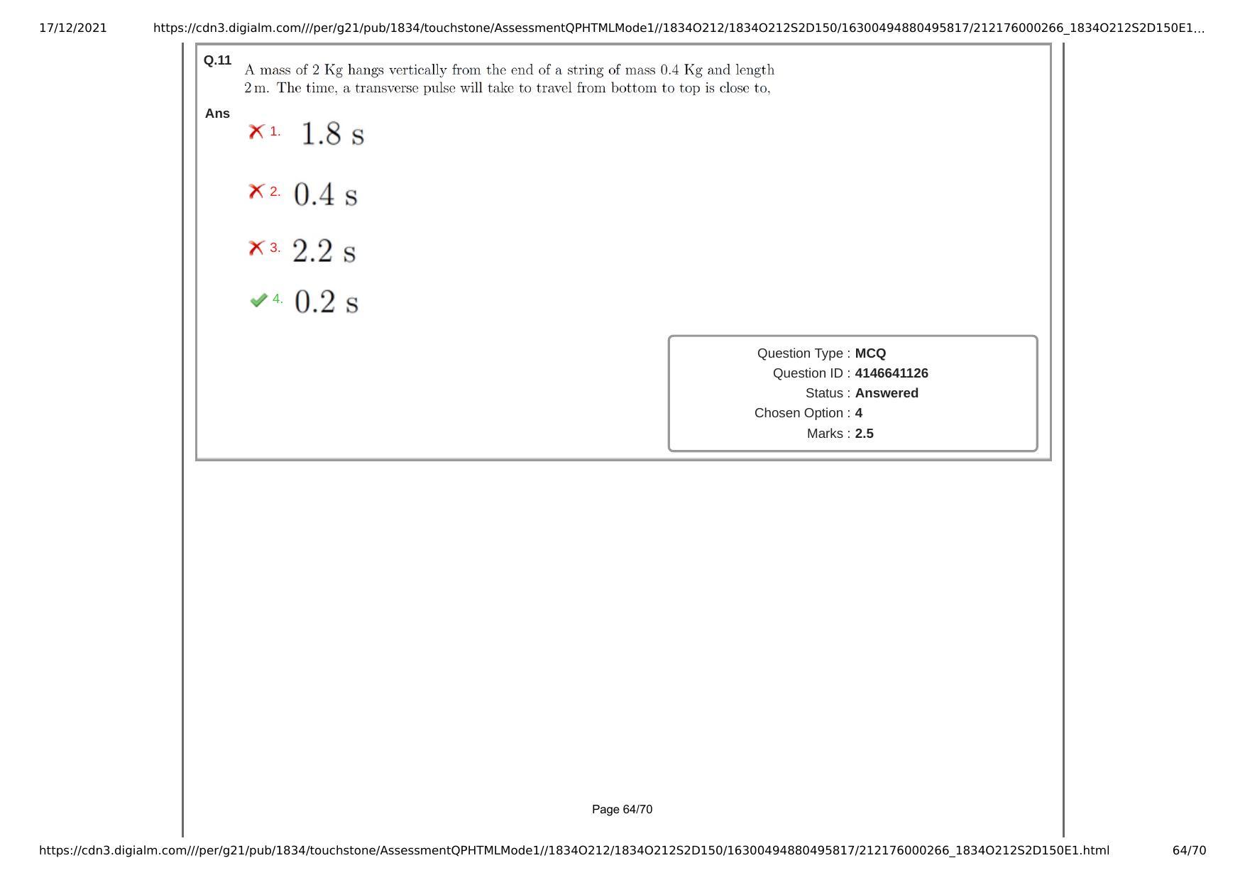 NEST Session II 2021 Question Paper - Page 64