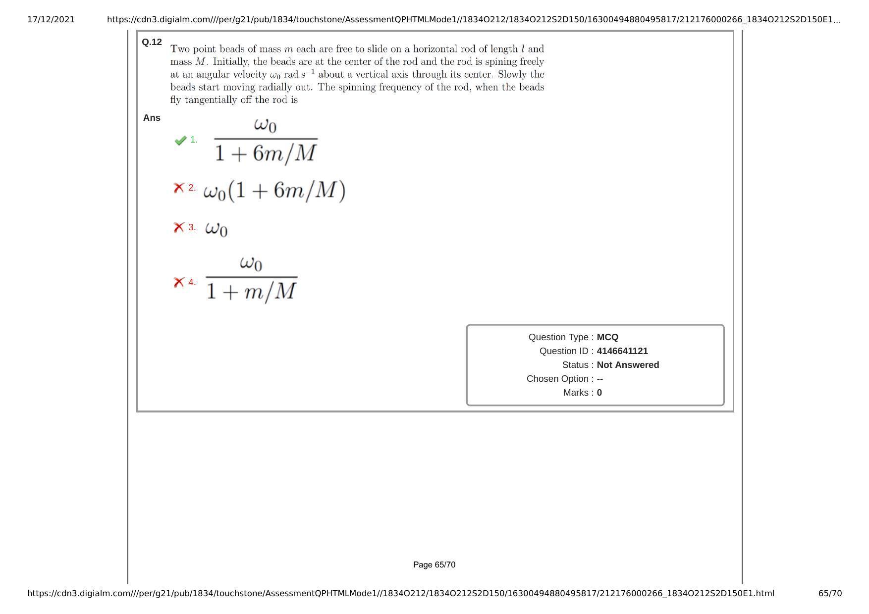 NEST Session II 2021 Question Paper - Page 65
