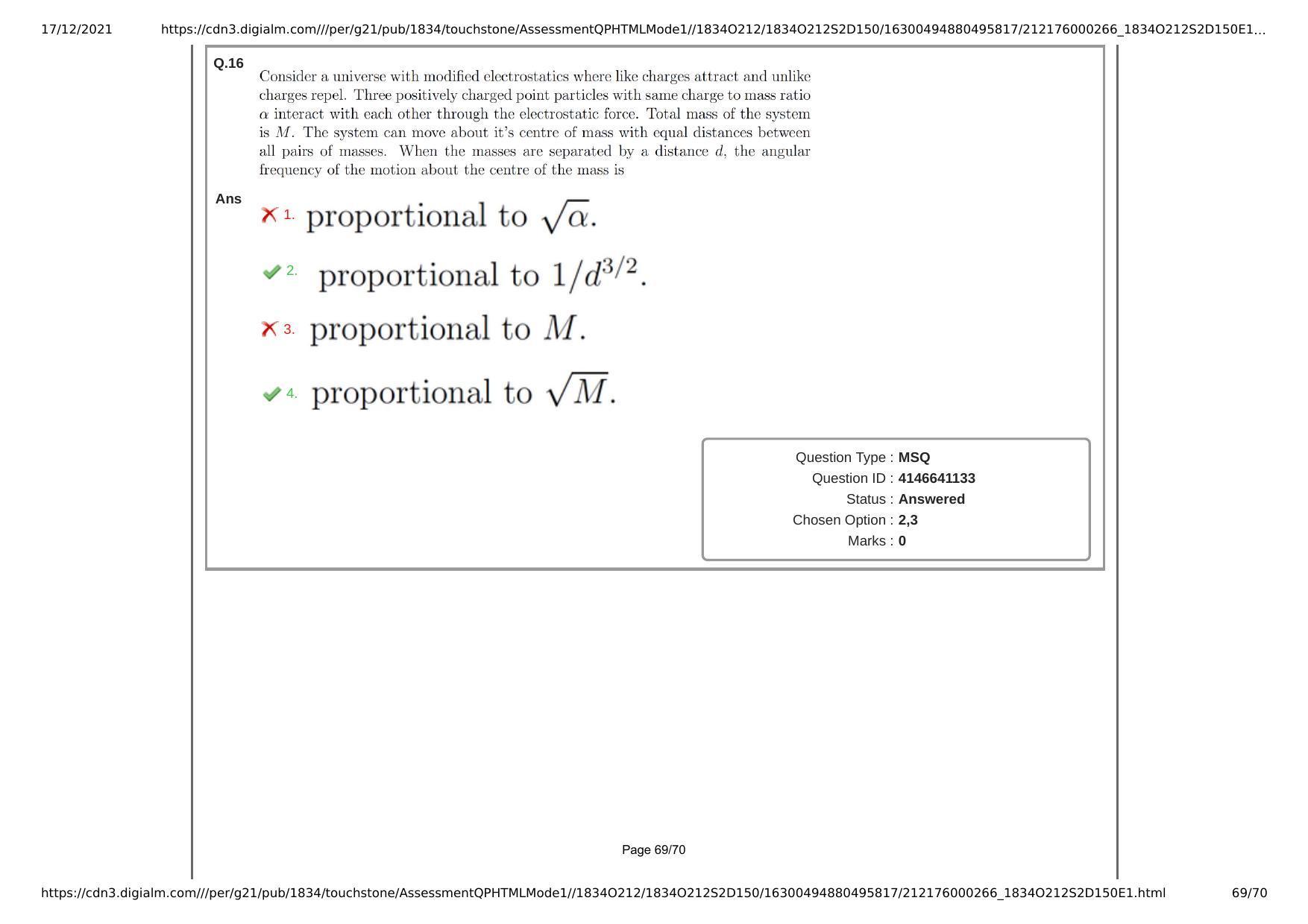 NEST Session II 2021 Question Paper - Page 69