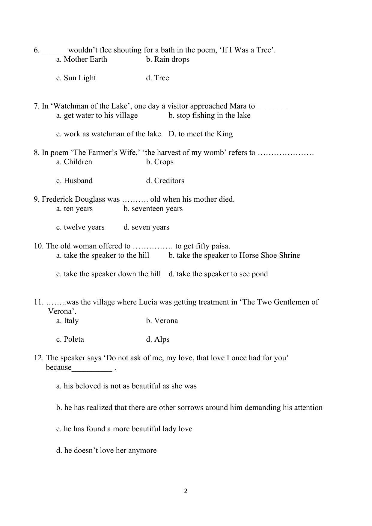 Karnataka 1st PUC ENGLISH Model Question Paper - Page 3