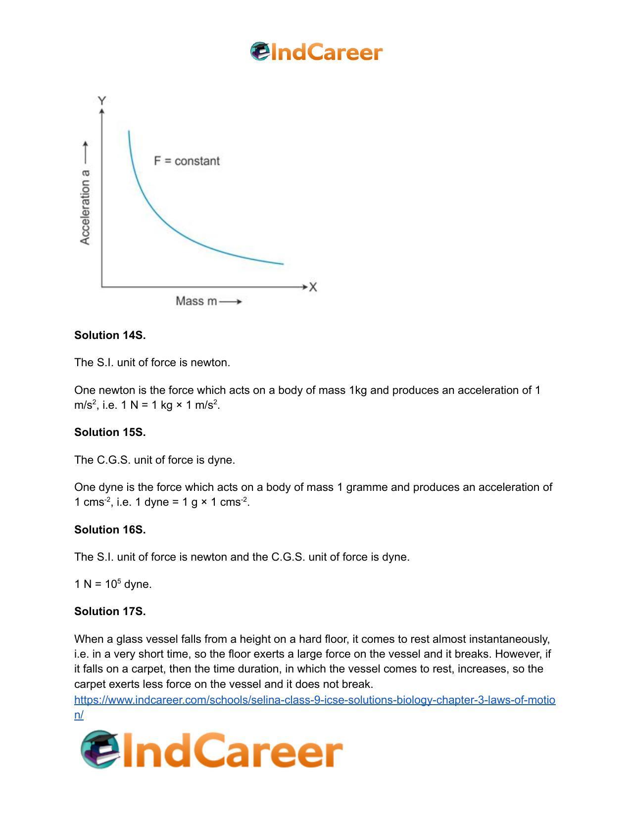 Selina Class 9 ICSE Solutions Biology : Chapter 3- Laws of Motion - Page 13