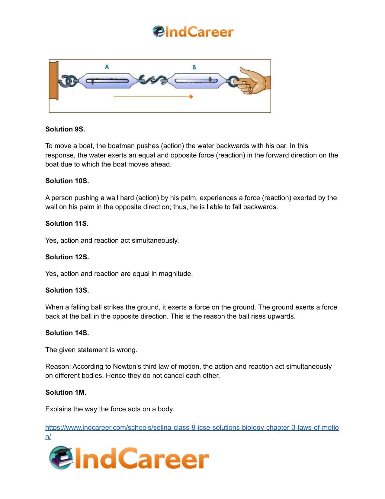 Selina Class 9 ICSE Solutions Biology : Chapter 3- Laws of Motion - Page 24