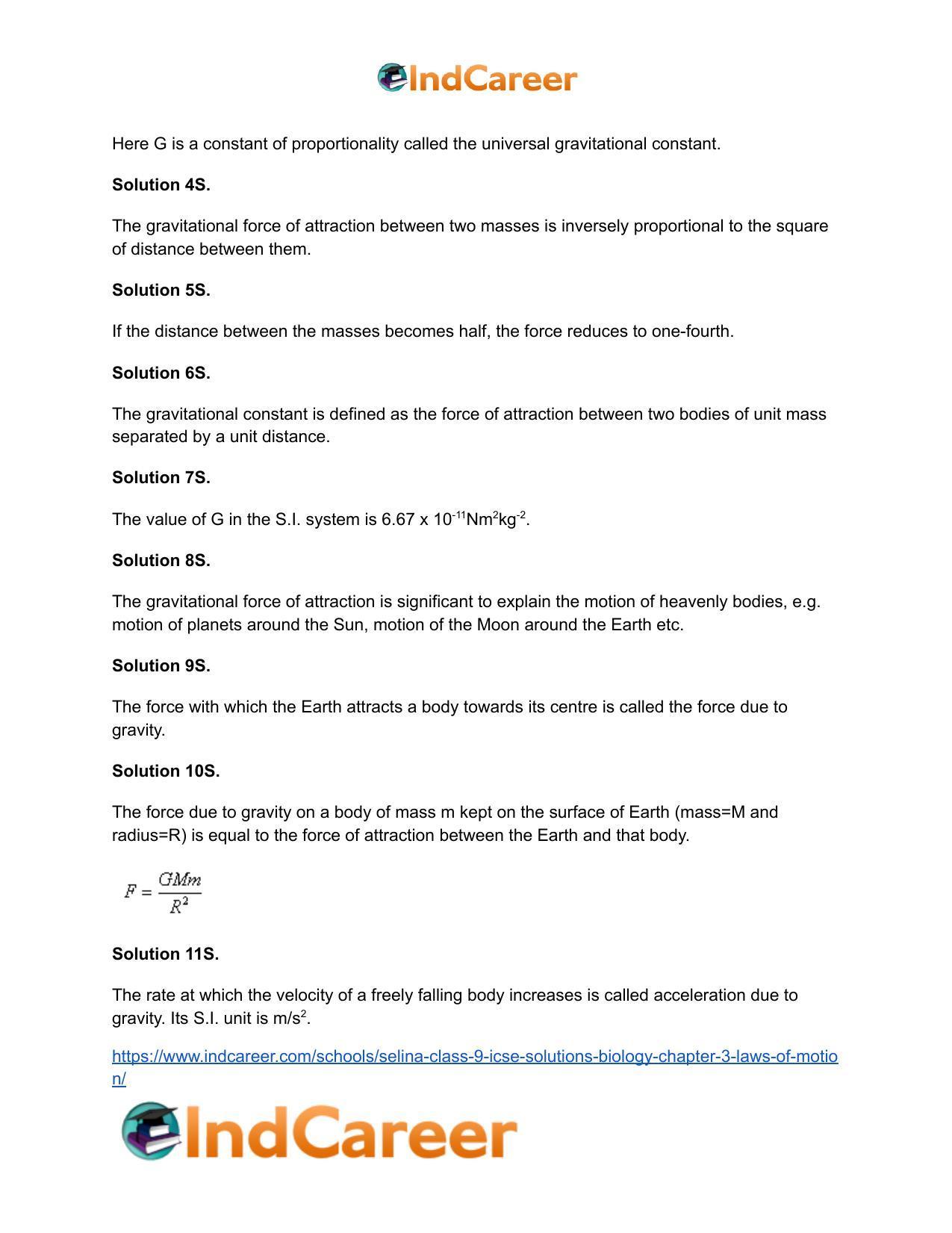 Selina Class 9 ICSE Solutions Biology : Chapter 3- Laws of Motion - Page 26
