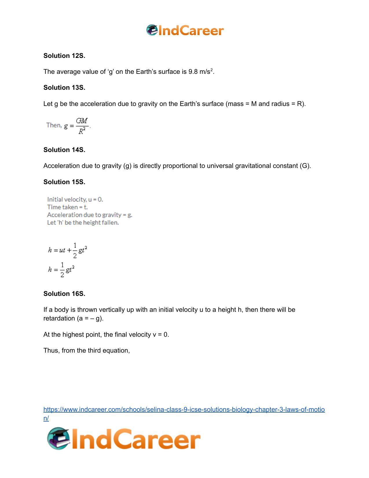 Selina Class 9 ICSE Solutions Biology : Chapter 3- Laws of Motion - Page 27
