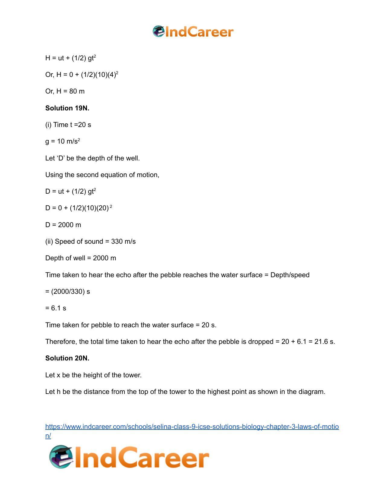 Selina Class 9 ICSE Solutions Biology : Chapter 3- Laws of Motion - Page 38